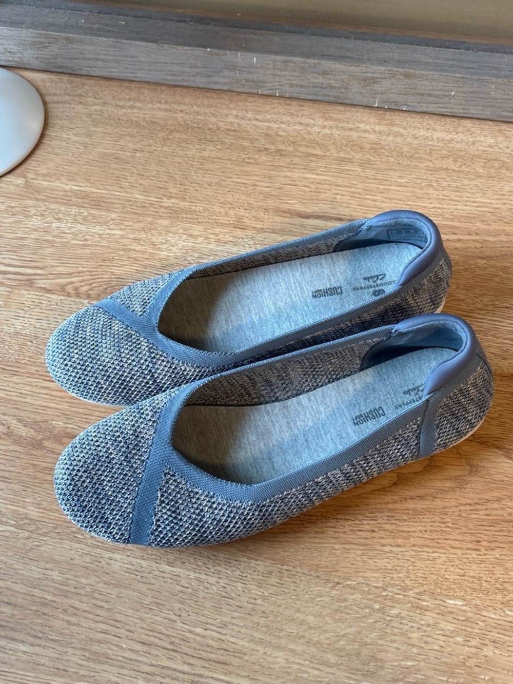 Cloudsteppers by Clarks Knit Slip-On Ballet Flats in Gray